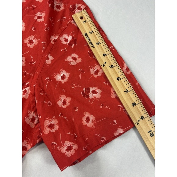 Untuckit Shirt Mens XL Red Floral Short Sleeve Button Up Coolidge Hawaiian - Picture 8 of 10